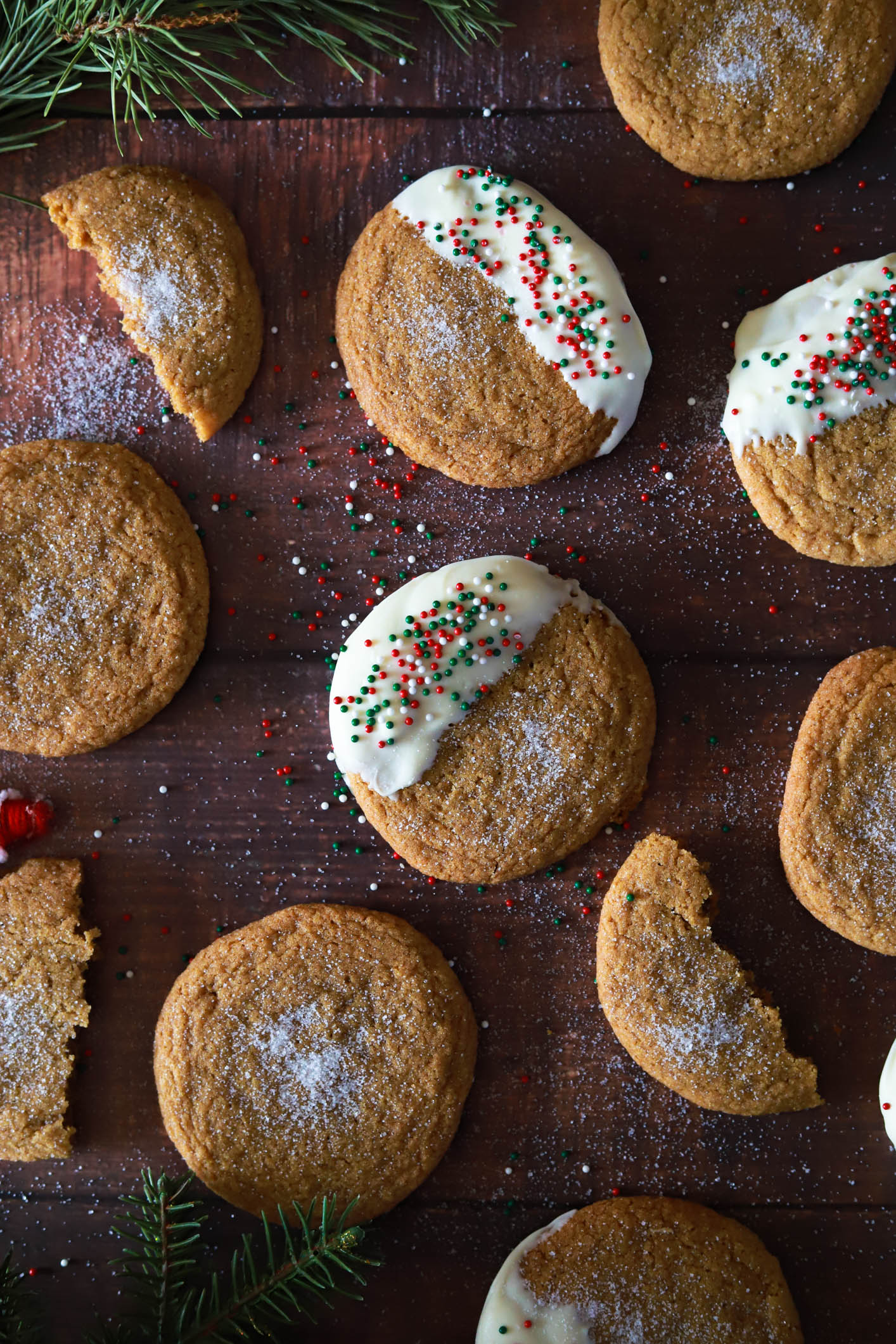 white-chocolate-dipped-chewy-ginger-molasses-cookies-butternut-and-sage