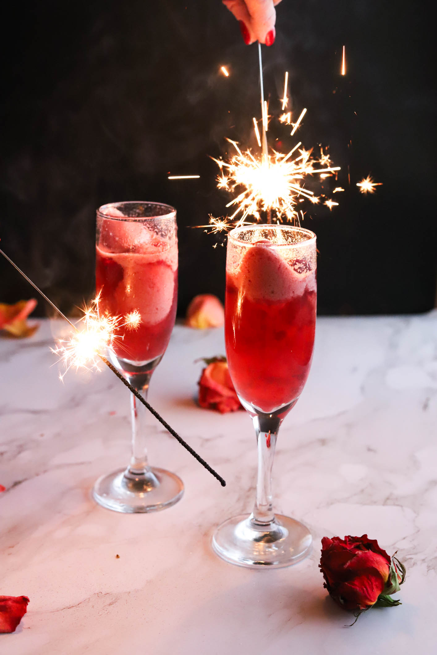 Raspberry Rosé Champagne Floats