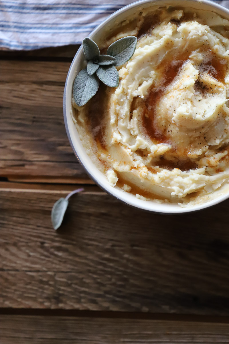 Caramelized Onion Browned Butter Mashed Potatoes - Butternut And Sage