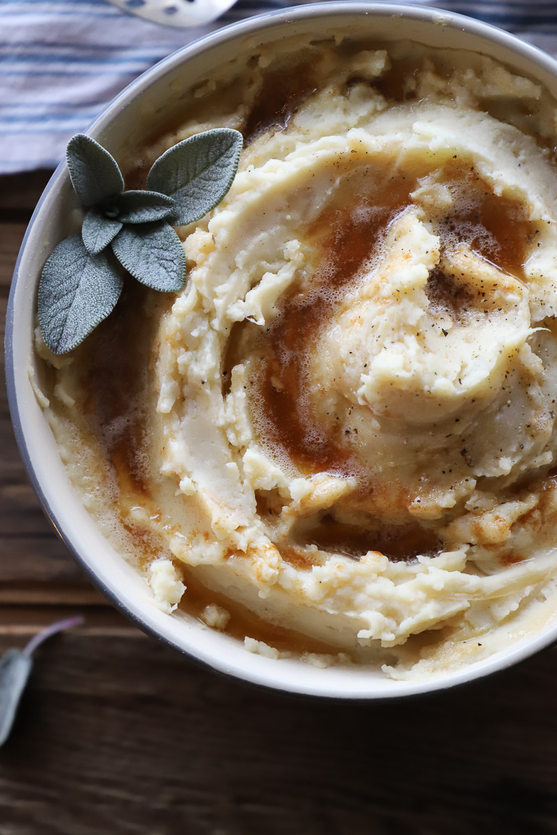 Caramelized Onion Browned Butter Mashed Potatoes - Butternut And Sage