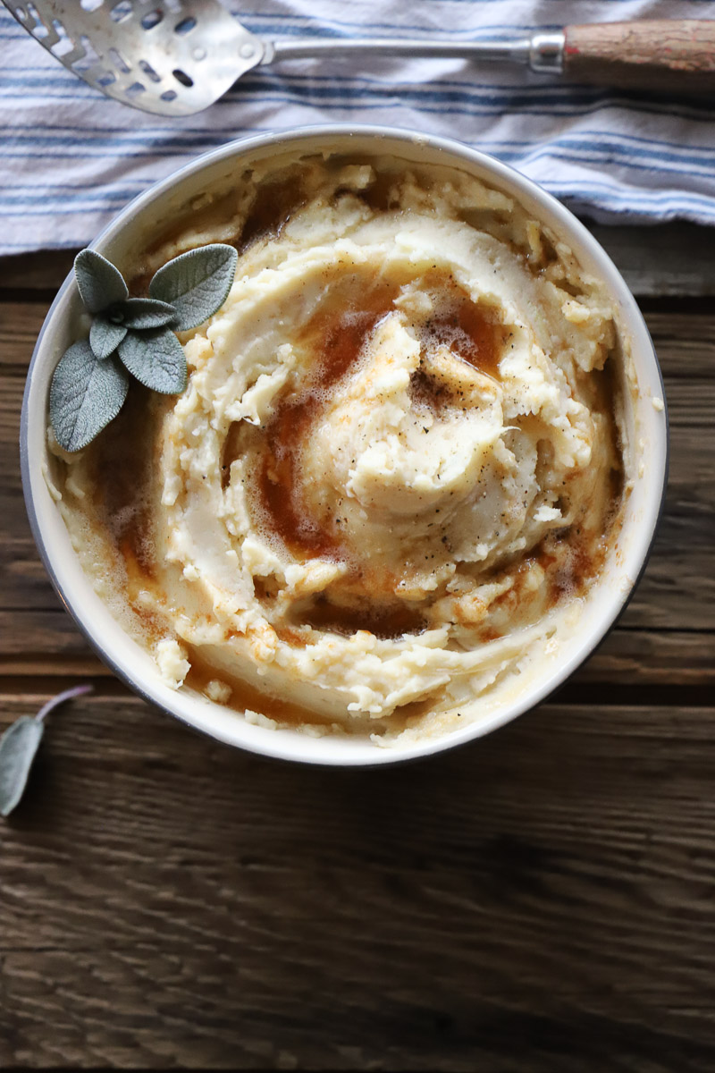 Caramelized Onion Browned Butter Mashed Potatoes - Butternut And Sage