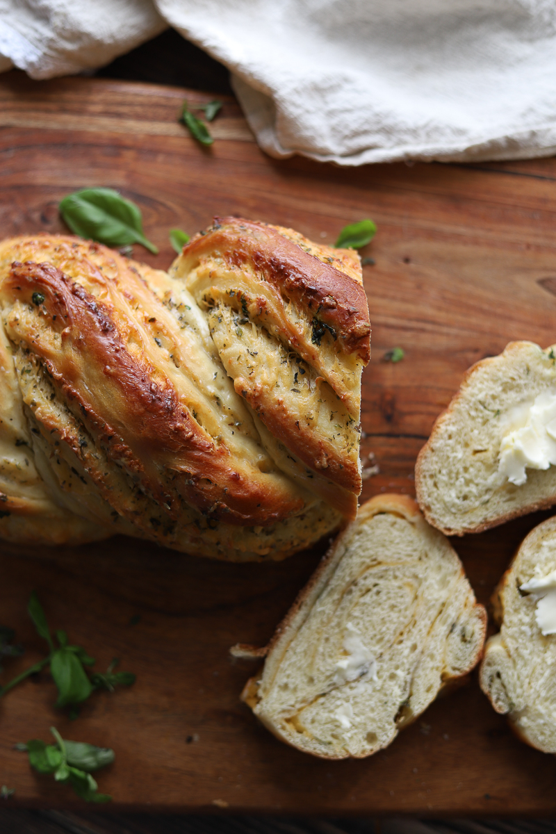 Swirled Garlic Herb and Cheese Bread - Butternut and Sage